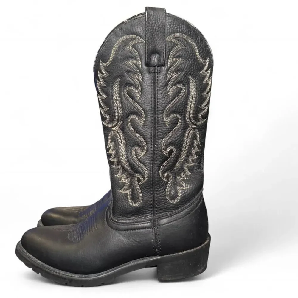 Dan Post Black Leather Western Cowboy Boots Size 8.5D DP69630 Oil Resistant